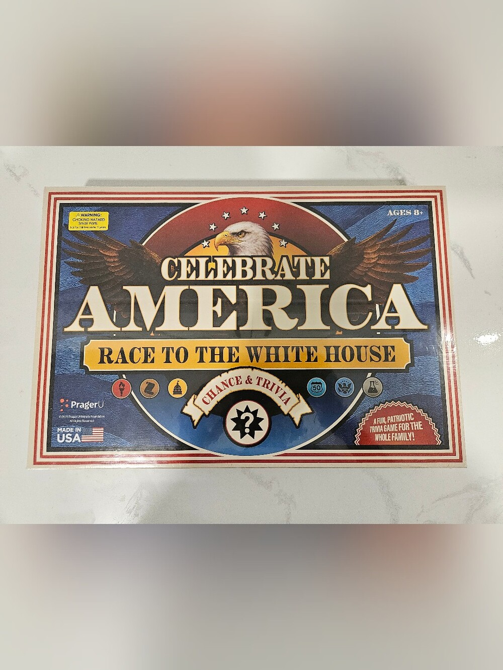 PragerU Celebrate America Race to the White House Board Game USA Trivia New